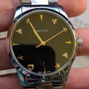 GUCCI Unisex G- Timeless Black Dial Steel Watch 38mm